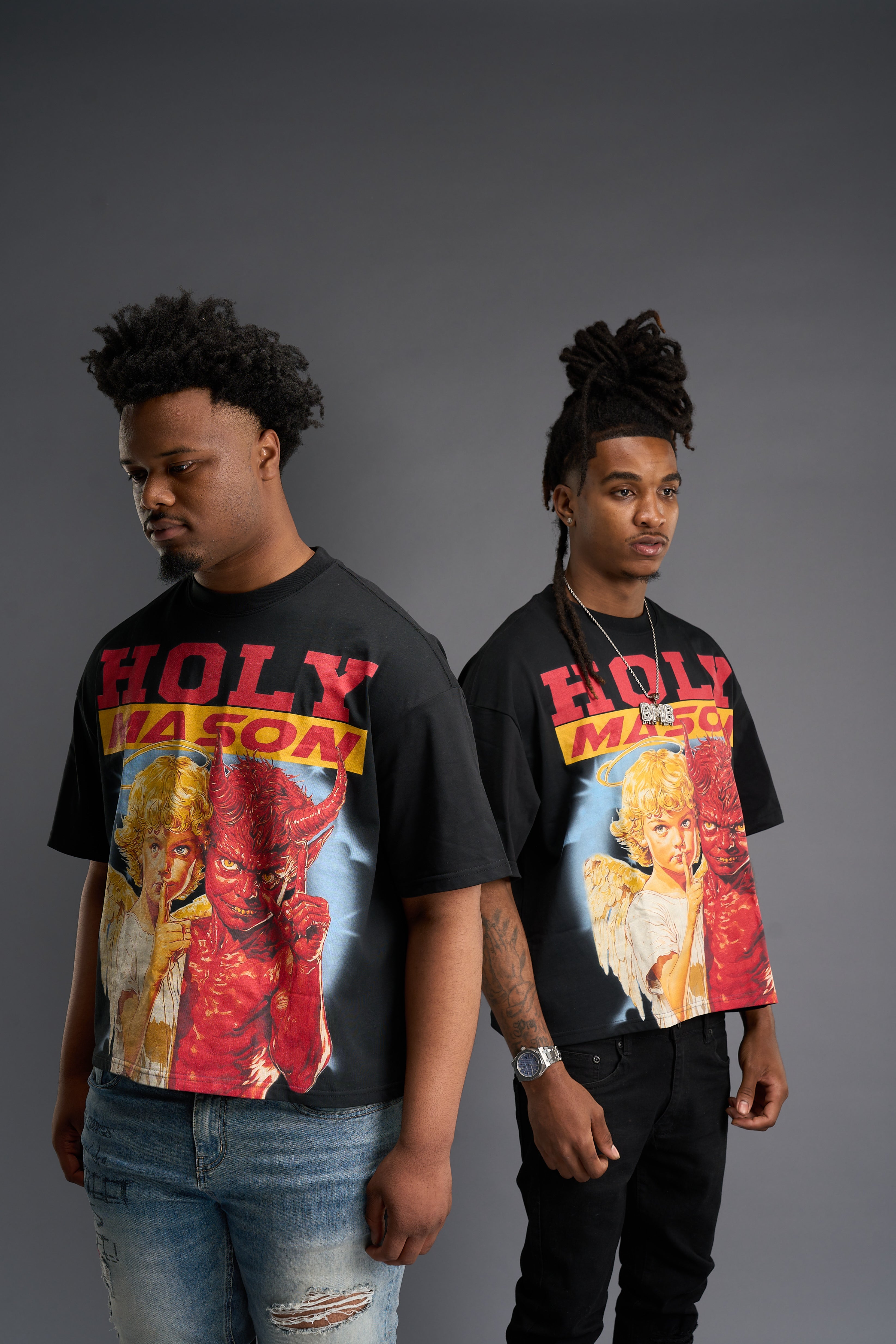 HOLY MASON “REBELLIOUS” BOXY FIT TEE (BLACK)